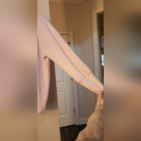 LOFT Mock Neck Shirttail Tunic Top Light Pink, L - Picture 4 of 6